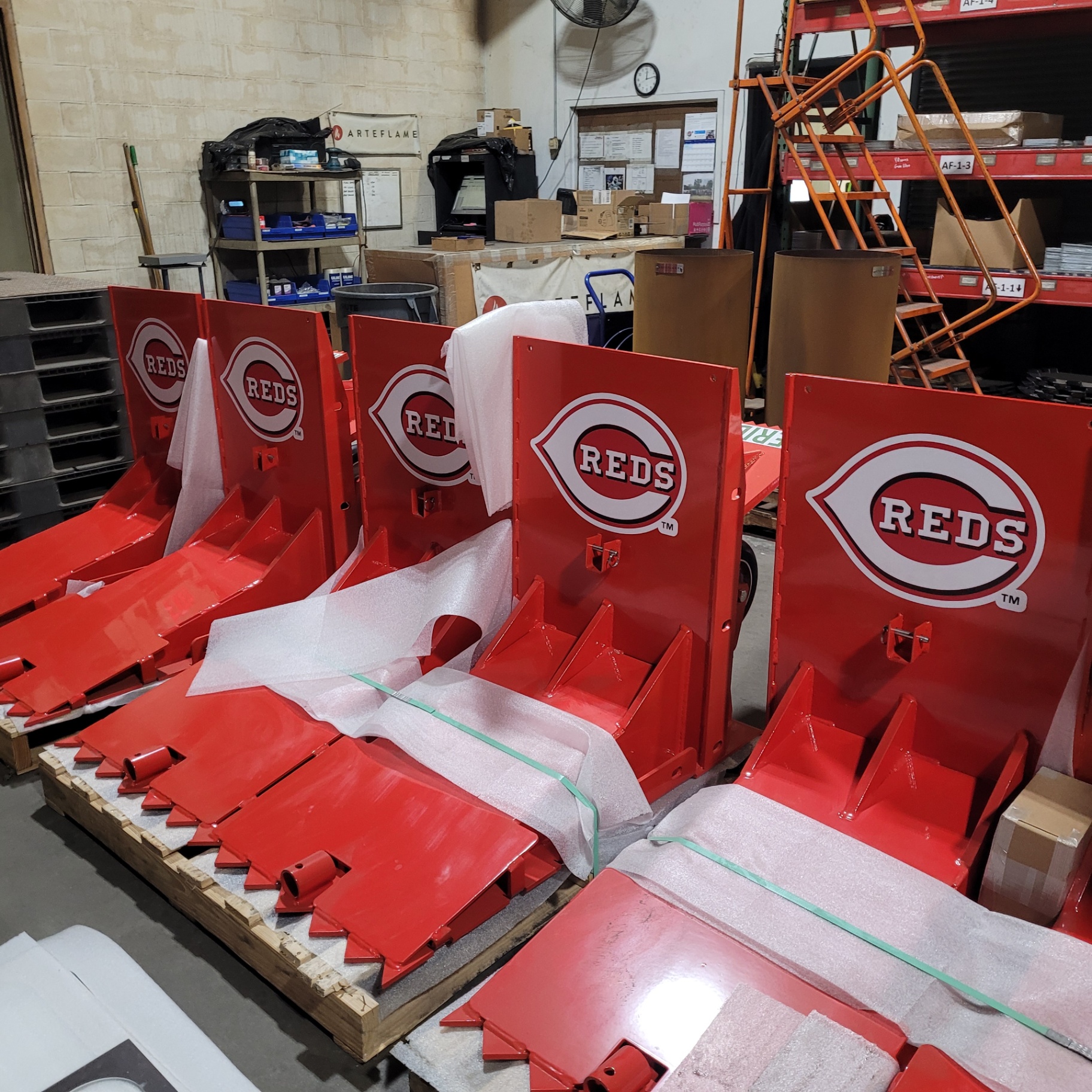 Cincinnati Reds branded barriers and signage