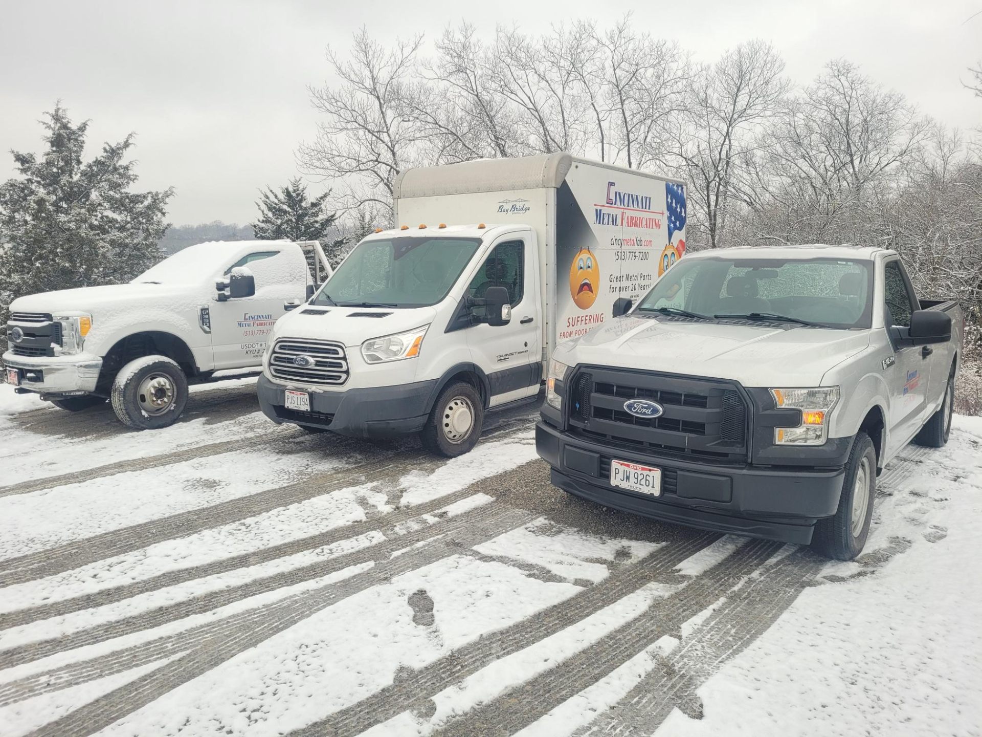 CMF delivery fleet including trucks and vans