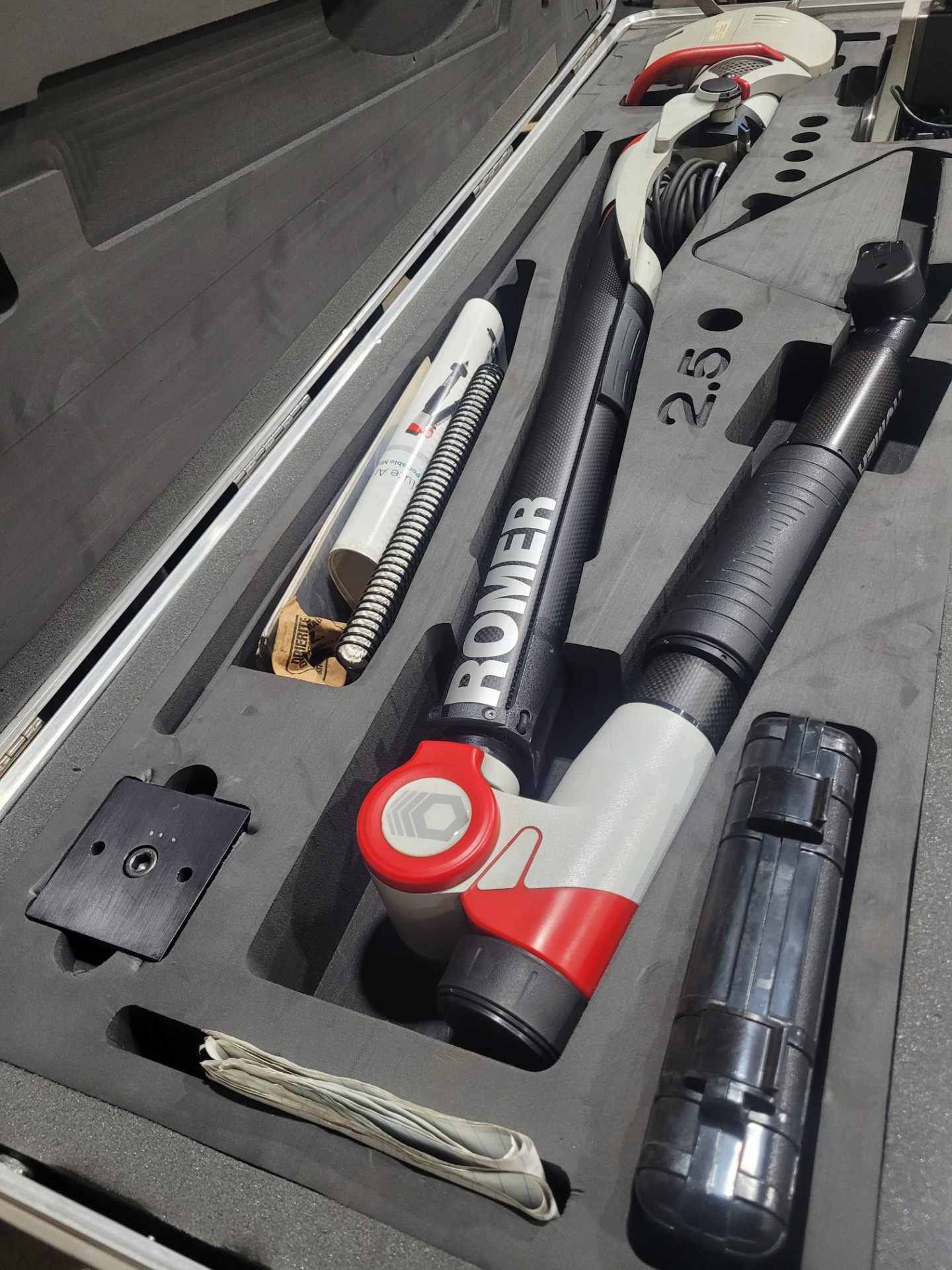 Romer portable measuring arm in protective case